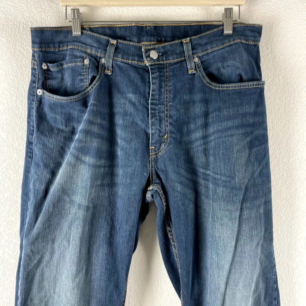 Levis 559 Relaxed Straight Jeans Mens 36x32‎ Blue Dark Wash Faded Casual
